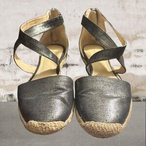 Calvin Klein Women's Sam Shimmer Silver Fabric Size 8.5